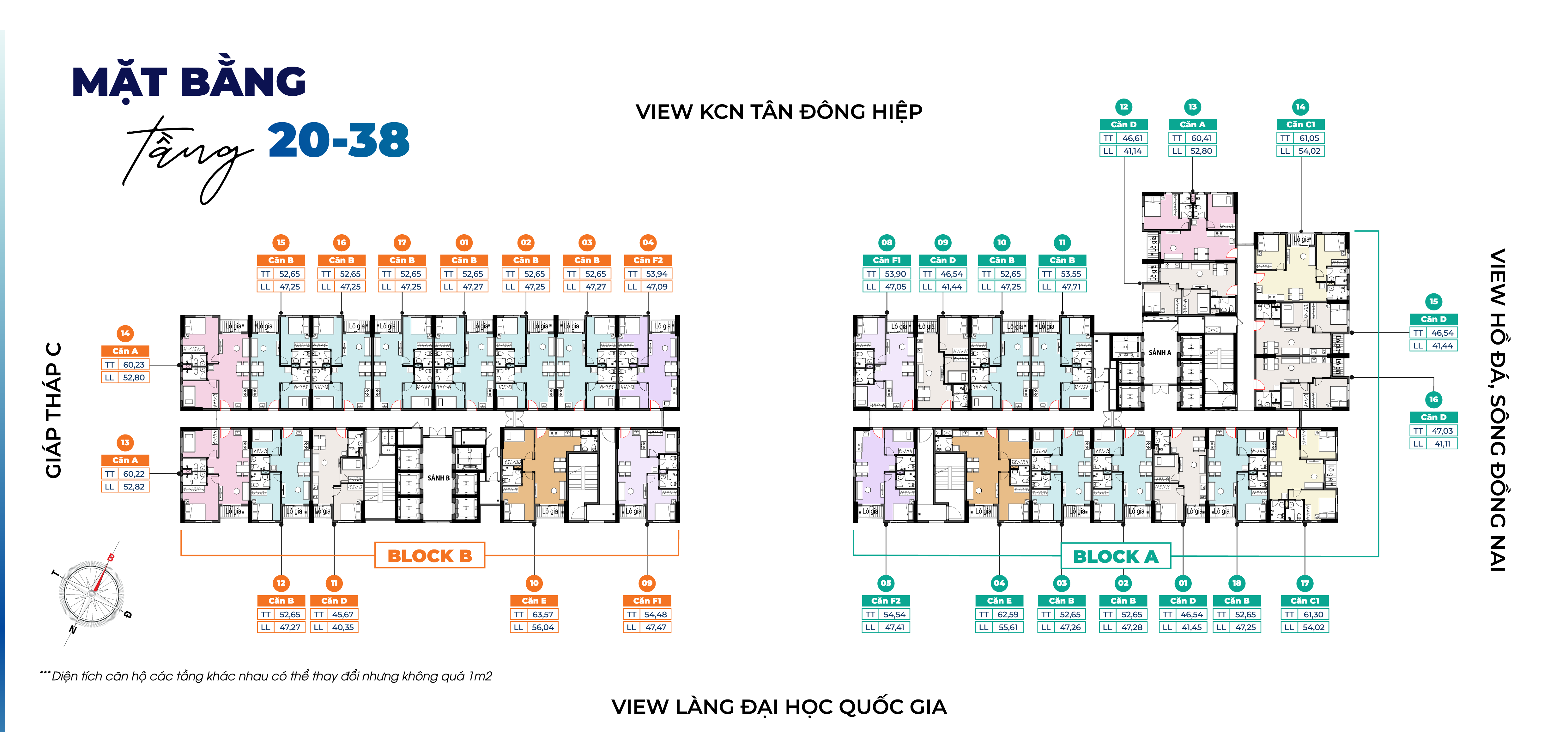 Căn góc 2PN 60m2, hướng Đông Nam, view trung tâm thành phố, Landmakr 81 & sông Đồng Nai, giá tốt - Ảnh chính